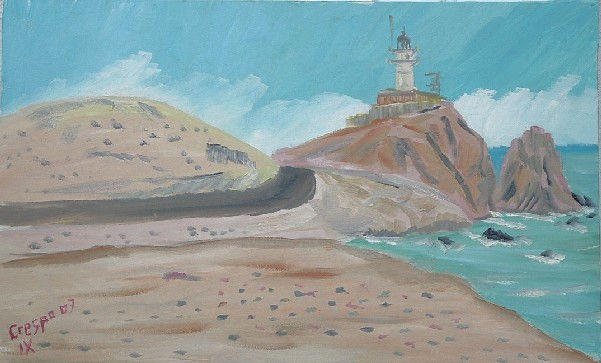 Almeria Cabo de Gata Faro Oil Canvas Landscaping