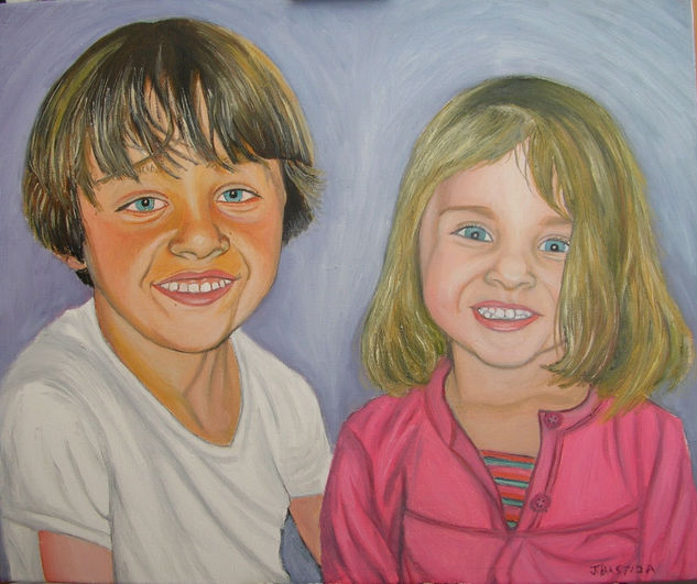 Aarón y Andrea Oil Canvas Portrait