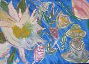 El y las flores. Oil Canvas Others