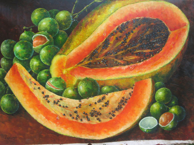 papaya y mamoncillos Oil Canvas Still Life Paintings