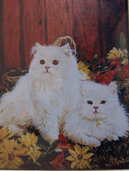 gatitos Oil Canvas Figure Painting