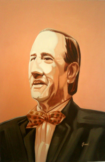 homenaje maestro Jose A.Morales Óleo Lienzo Retrato