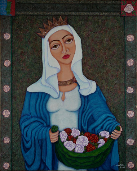 Reina Santa Isabel Acrylic Canvas Portrait