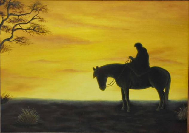 Yendo p'al rancho Acrylic Canvas Landscaping