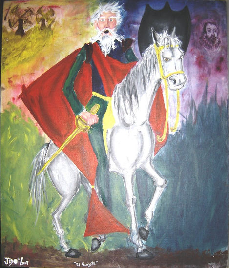 DON QUIJOTE DE LA MANCHA Mixed media Canvas Figure Painting