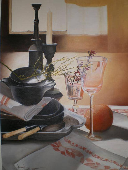 Servicio de mesa Oil Canvas Still Life Paintings