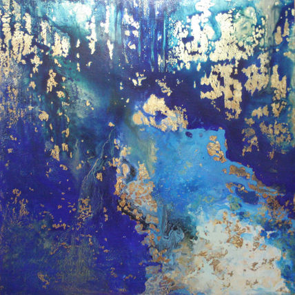 Azul y dorado