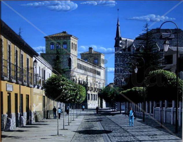 Calle "La Lola" Óleo Tabla Paisaje