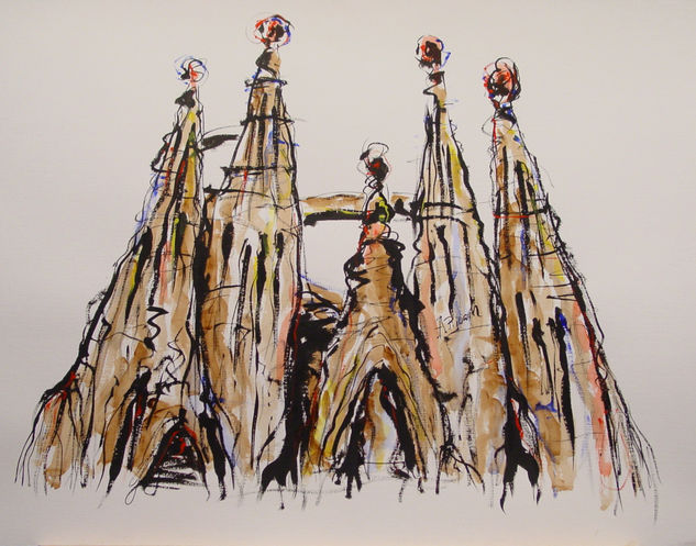 Sagrada Familia Acrylic Card Landscaping