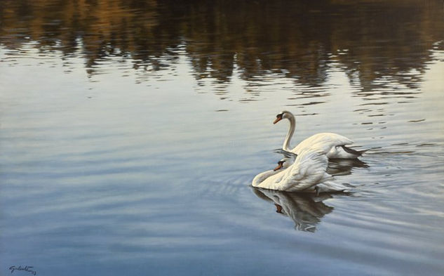 Reflejos Óleo Tabla Paisaje