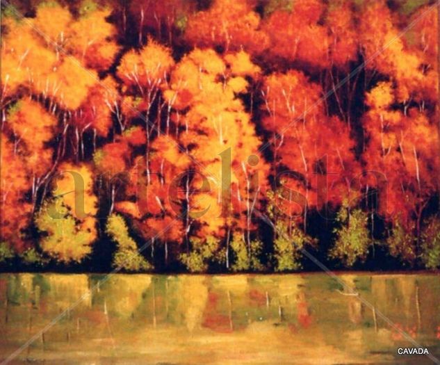 BOSQUE ROJO Oil Canvas Landscaping