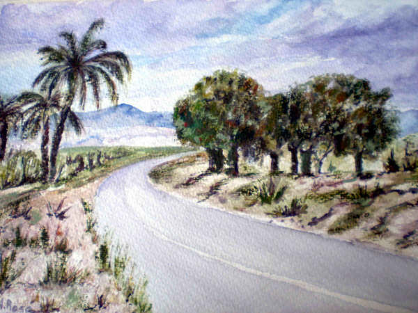 La curva Watercolour Paper Landscaping