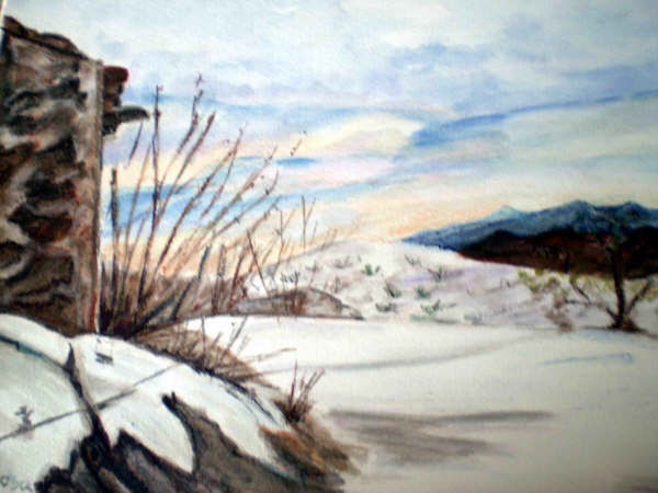 Cortijo nevado Watercolour Paper Landscaping