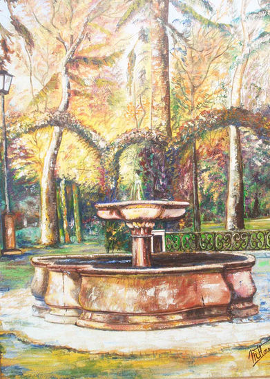 Fuente del Parque Oil Canvas Landscaping