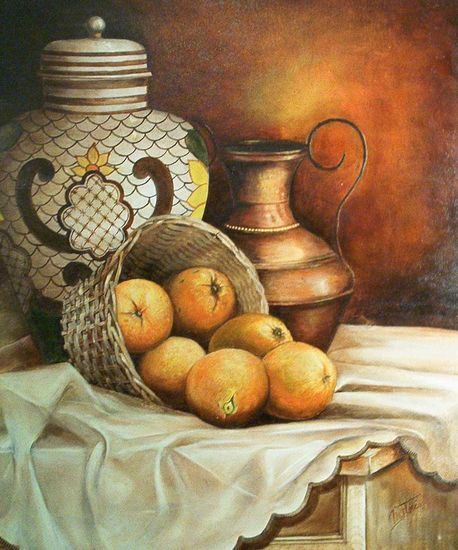 Bodegón con naranjas Oil Canvas Still Life Paintings