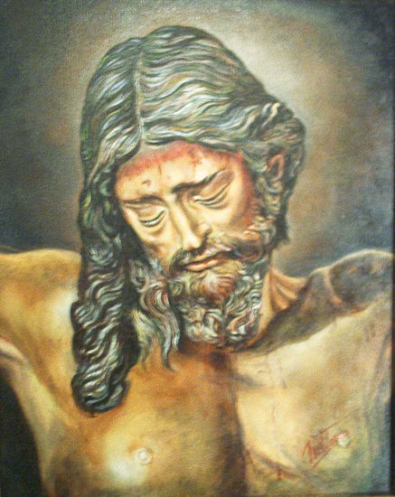 Cristo de la Buena Muerte Oil Canvas Portrait