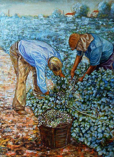 La recogida de la uva Oil Canvas Landscaping