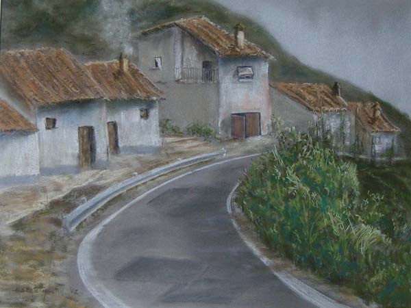 El hogar encendido Pastel Papel Paisaje