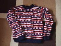 Sweter tricolor de...