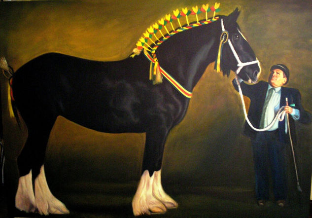 caballo y jefe Oil Canvas Animals