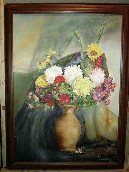 Jarrón con flores Óleo Lienzo