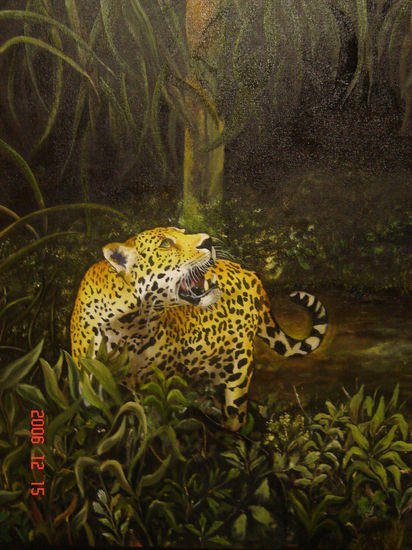 Jaguar Óleo Lienzo Animales