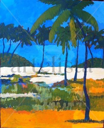 Jumby Bay 1 Acrylic Paper Landscaping