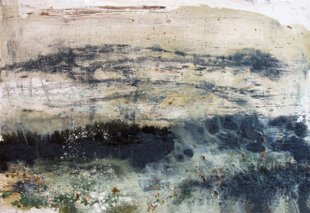 Valle del Ebro I Mixed media Panel Landscaping