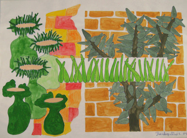 sin titulo, todos son selvas Mixed media Paper Landscaping