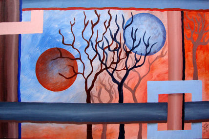 Contraste azul-naranja