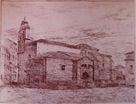 "Iglesia de San Pedro, Ciudad Rodrigo" Aguafuerte