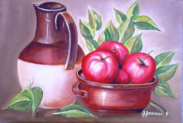 Laurel con manzanas Oil Canvas Still Life Paintings