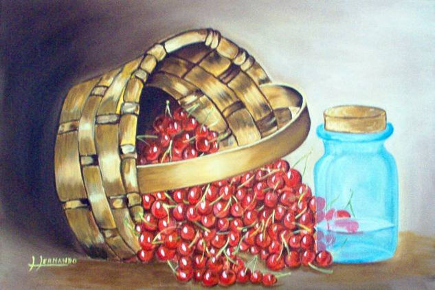 Las cerezas Oil Canvas Still Life Paintings