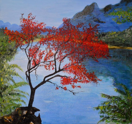 Rojo sobre azul
