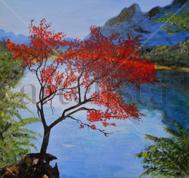 Rojo sobre azul