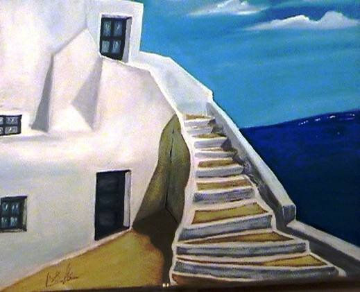 casa en la colina Oil Canvas Marine Painting