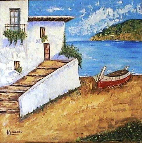 Casa de pescadores 2 Oil Canvas Marine Painting