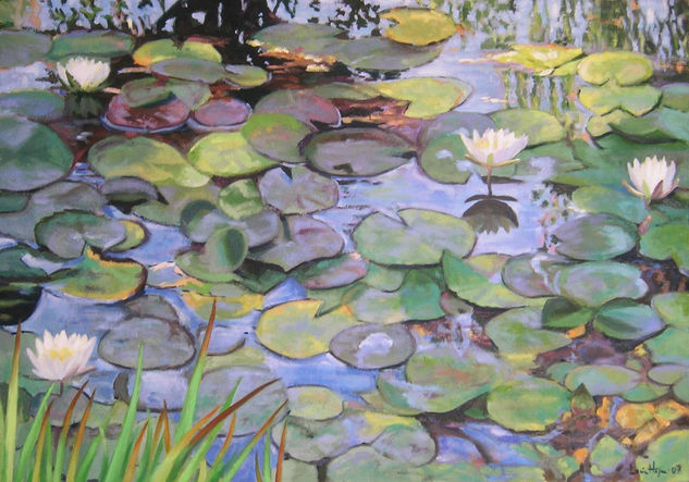 La laguna de Monet Oil Canvas Landscaping