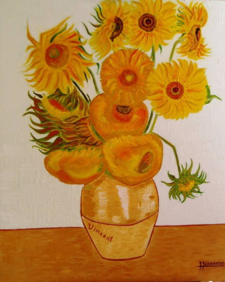 Los girasoles Oil Canvas Floral Painting