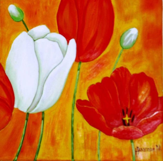 Tulipanes Oil Canvas Floral Painting