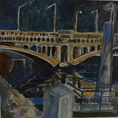 "PONT WILSON II" Oil Panel Landscaping