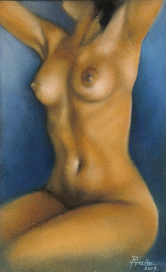 Desnudo en azul Pastel Otros Desnudos