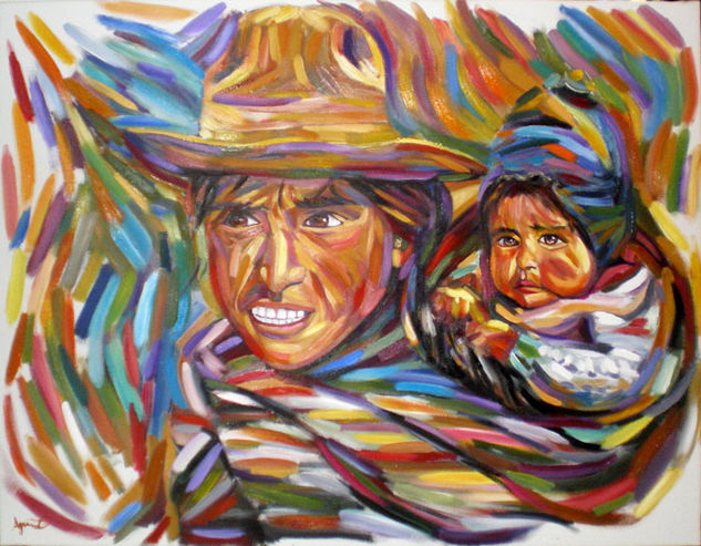 arequipa et son enfant Oil Canvas Figure Painting