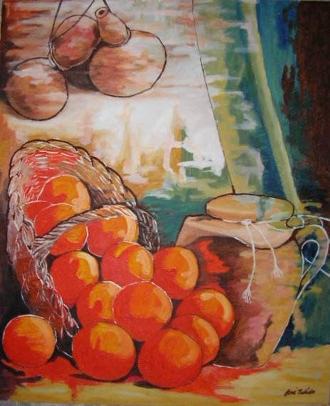 bodegón con naranjas