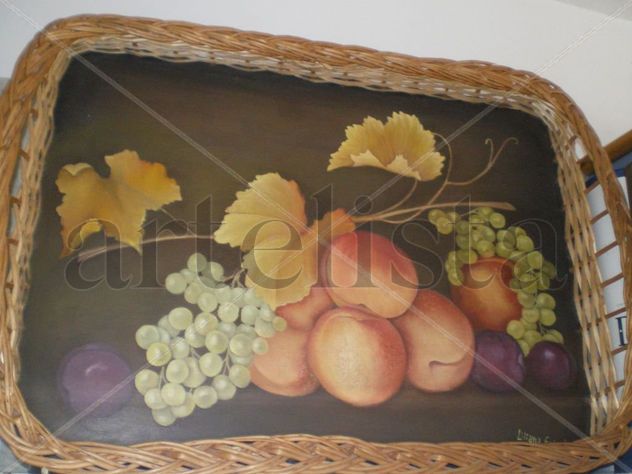 bandeja de mimbre