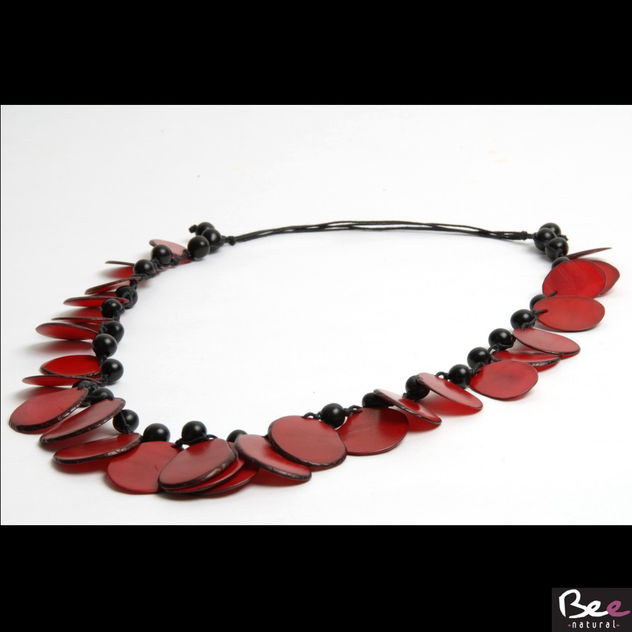 Collar  Ibiza Rojo, Tagua y Asay