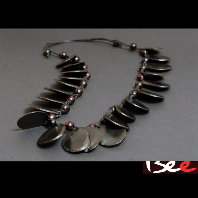 Collar  Ibiza negro, Tagua y Asay