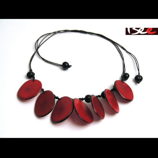 Collar  Ibiza pequeño Rojo, Tagua y Asay Costume jewellery Jewellery and costume jewellery