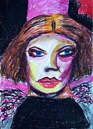 mujeres de color 1 Pastel Papel Retrato