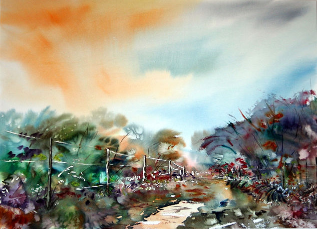 paisaje1 Acuarela Papel Paisaje